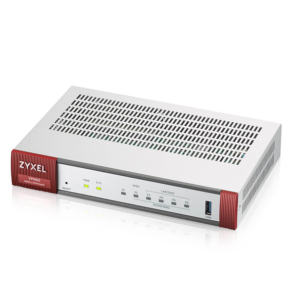 Zyxel   VPN50, 2xWAN GE (RJ-45  SFP), 4xLAN/DMZ GE, USB3.0, AP Controller (4/36) c  ,         Geo IP,  20 