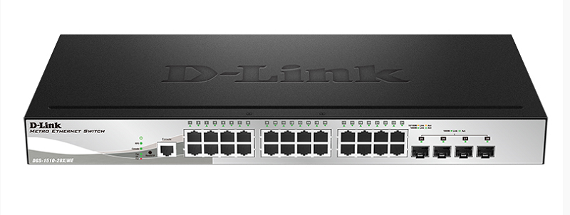D-Link DGS-1510-28X/ME/A1A, Managed Gigabit Switch with 24 Ports 10/100/1000Base-T + 4 10GBase-X SFP+ ports